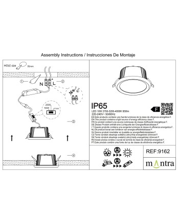 TAMPA * EMPOTRABLE IP65 10W CCT  BLANCO